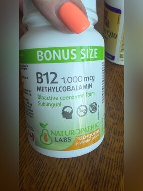ACTIVE B-12 METHYLCOBALAMIN SUBLINGUAL - 120 Tablets - Sealed